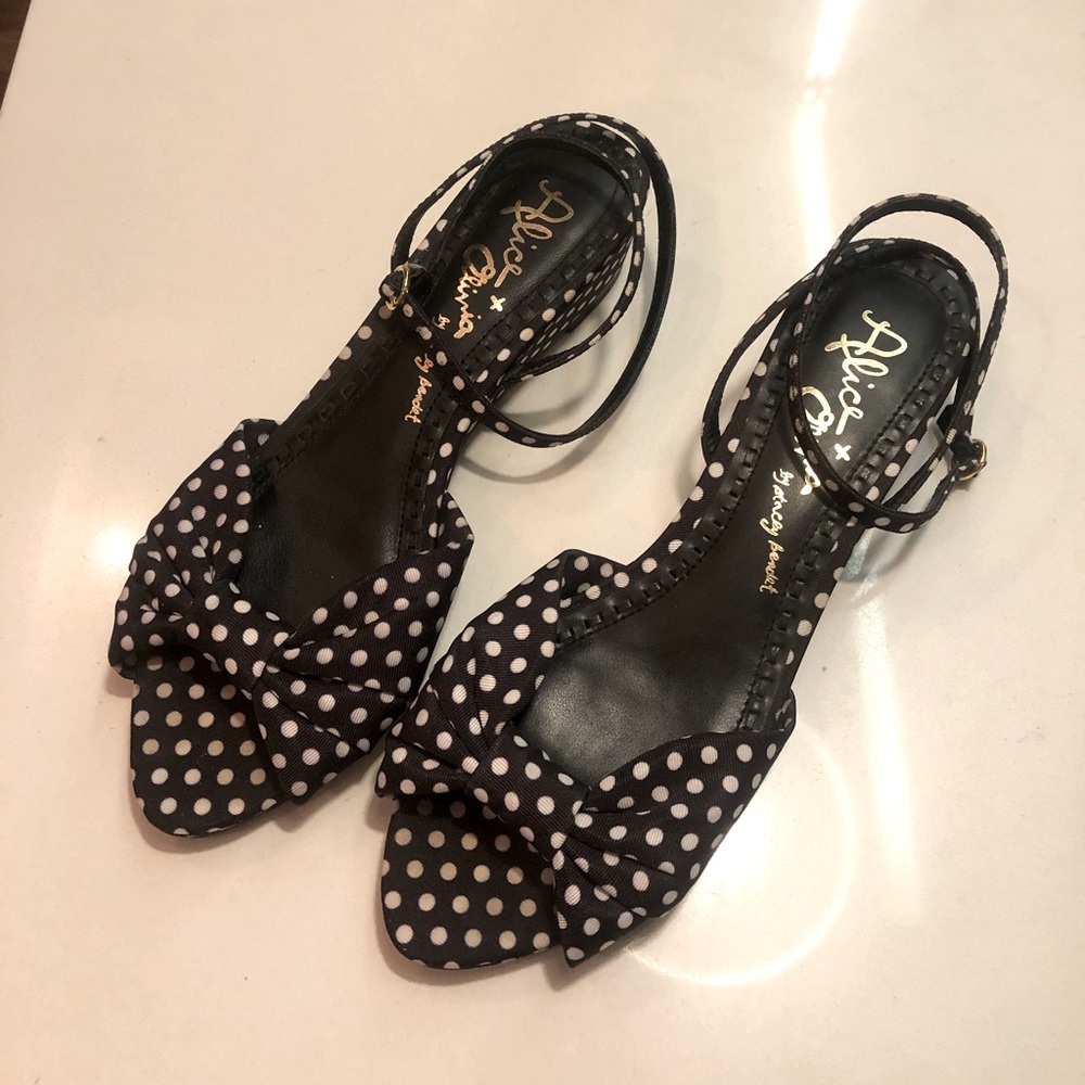 Alice + Olivia by SB polka dot wedge sandal